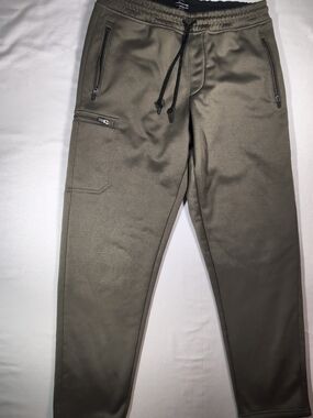 Weatherproof Olive Green Zippered Jogger Pants